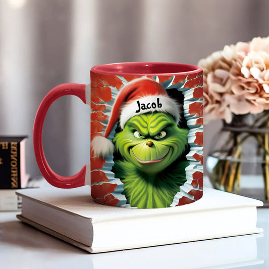 Cartoon Christmas Face - Personalized Accent Mug