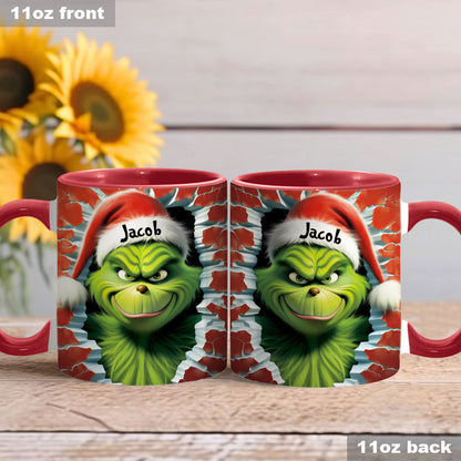 Cartoon Christmas Face - Personalized Accent Mug