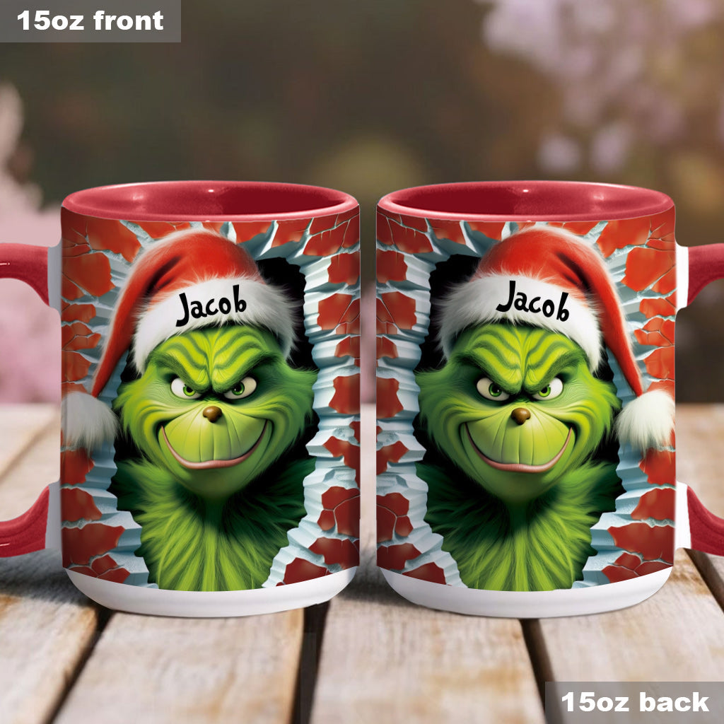 Cartoon Christmas Face - Personalized Accent Mug