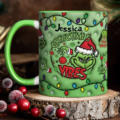 Grinchmas Vibes - Personalized Christmas Accent Mug