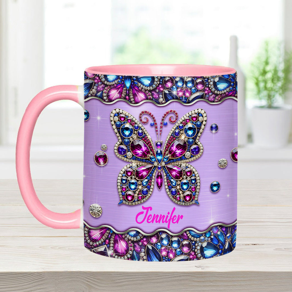 Sparkle Butterfly - Personalized Butterfly Accent Mug