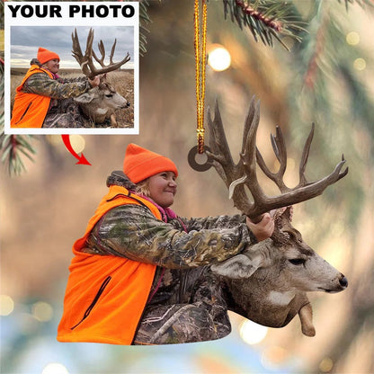 Hunting Custom ANY Photo Christmas Acrylic Ornament Gift