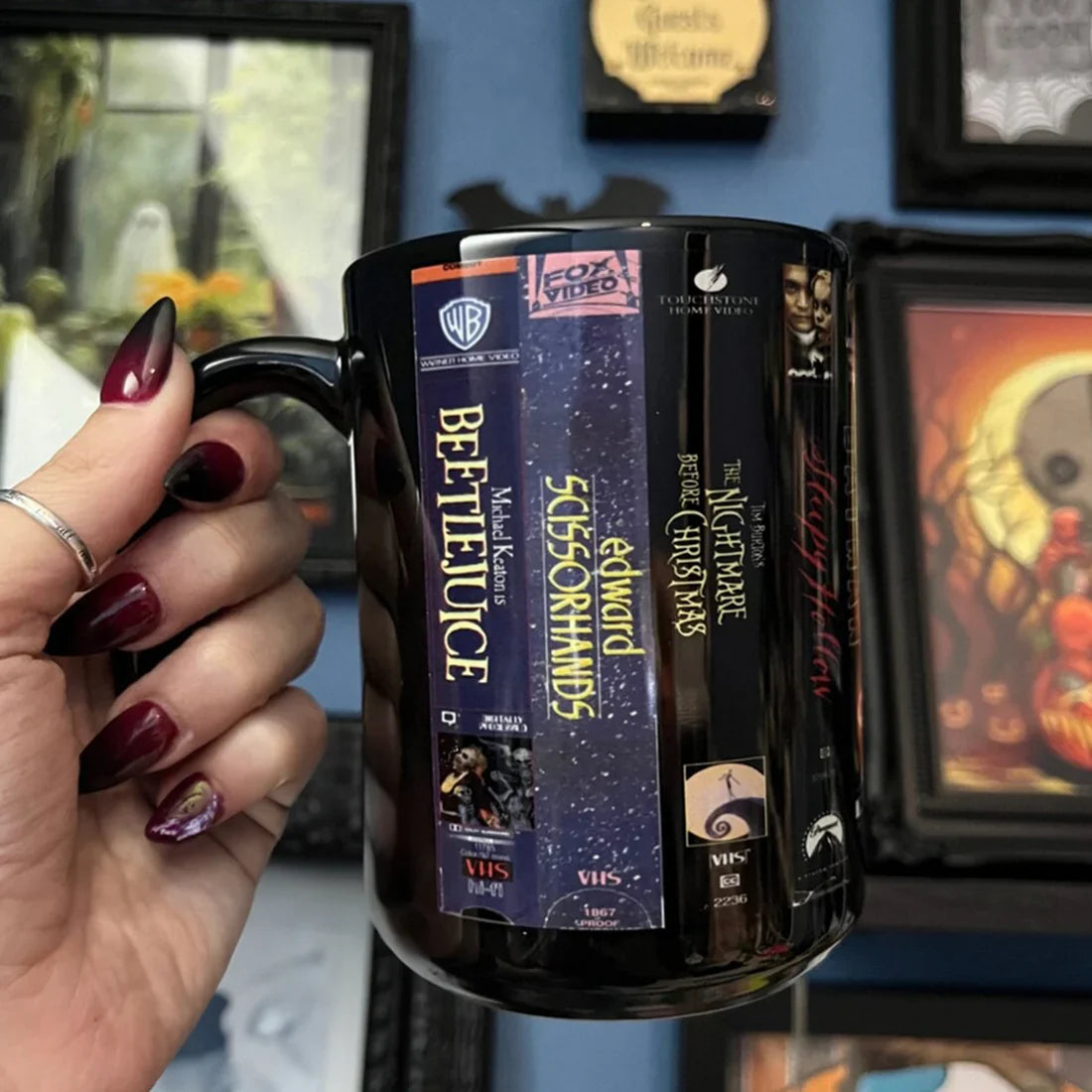 Tim Burton Movies VHS Tape Movies Nostalgic Black Mug