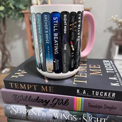 Book Stack Tall Coffee Mug - Favorite Books Reader Gift