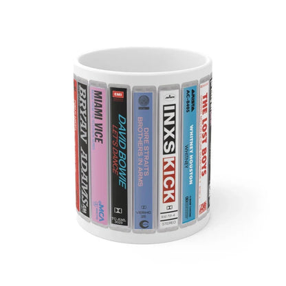 Queen 70s 80s Music Cassette Collection White Mug