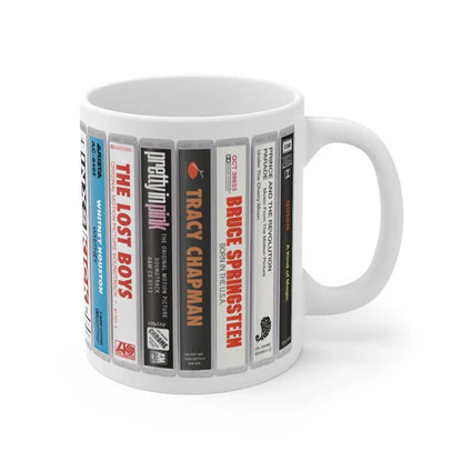 Queen 70s 80s Music Cassette Collection White Mug