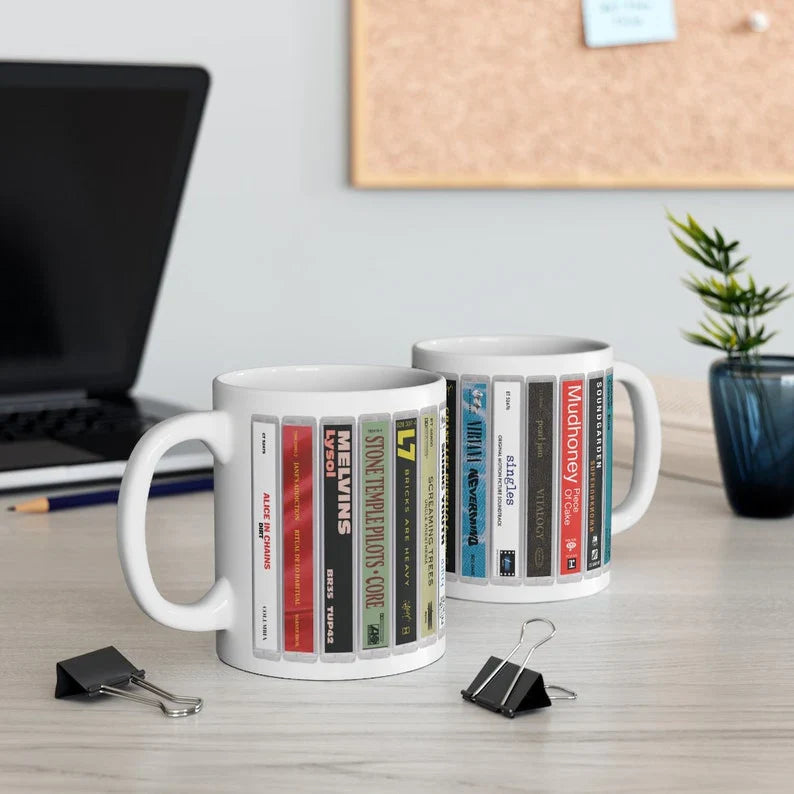 Retro Grunge Band Cassette Collection Mug