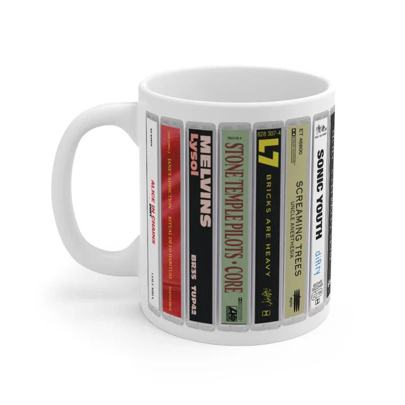 Retro Grunge Band Cassette Collection Mug