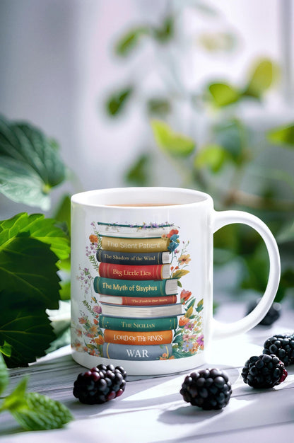 Book Mug, Gift for Bookworm Readers, Favorite Bookshelf Mu