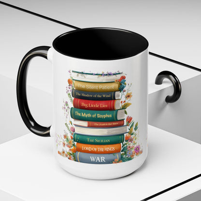 Book Mug, Gift for Bookworm Readers, Favorite Bookshelf Mu