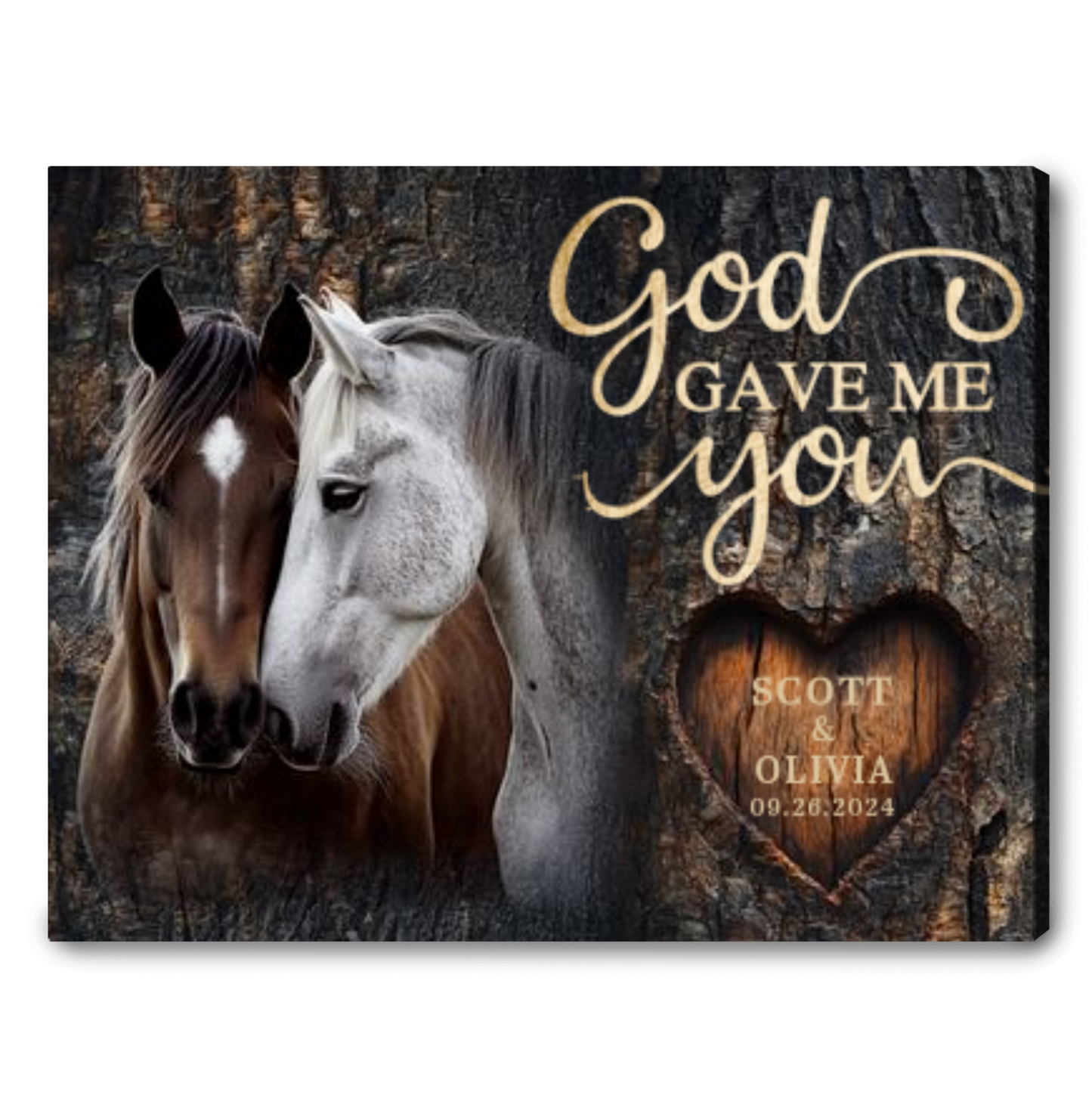 Rustic Couples Horse God Gave Me You Personalized Canvas