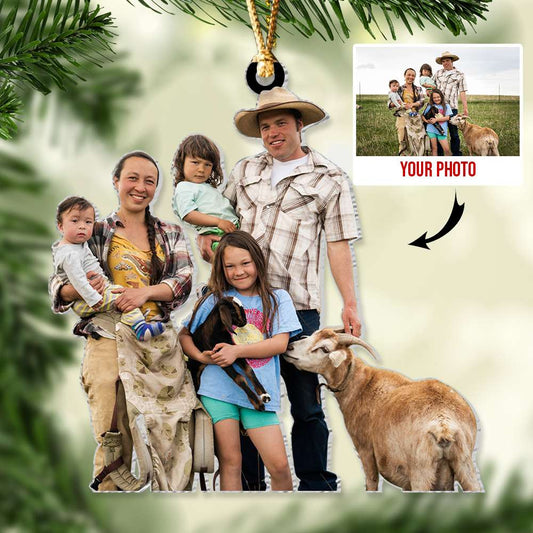 Farm Animal Family - Custom Photo Acrylic Ornament, Gifts For Farmer