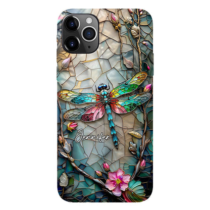 Beautiful Flower Dragonfly - Personalized Dragonfly Full Print Phone Case