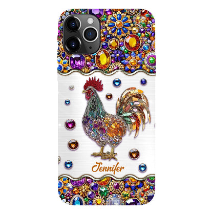 Sparkle Rooster - Personalized Chicken Full Print Phone Case