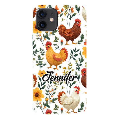 Cute Flowers Chickens - Personalized Chicken Full Print Phone Case