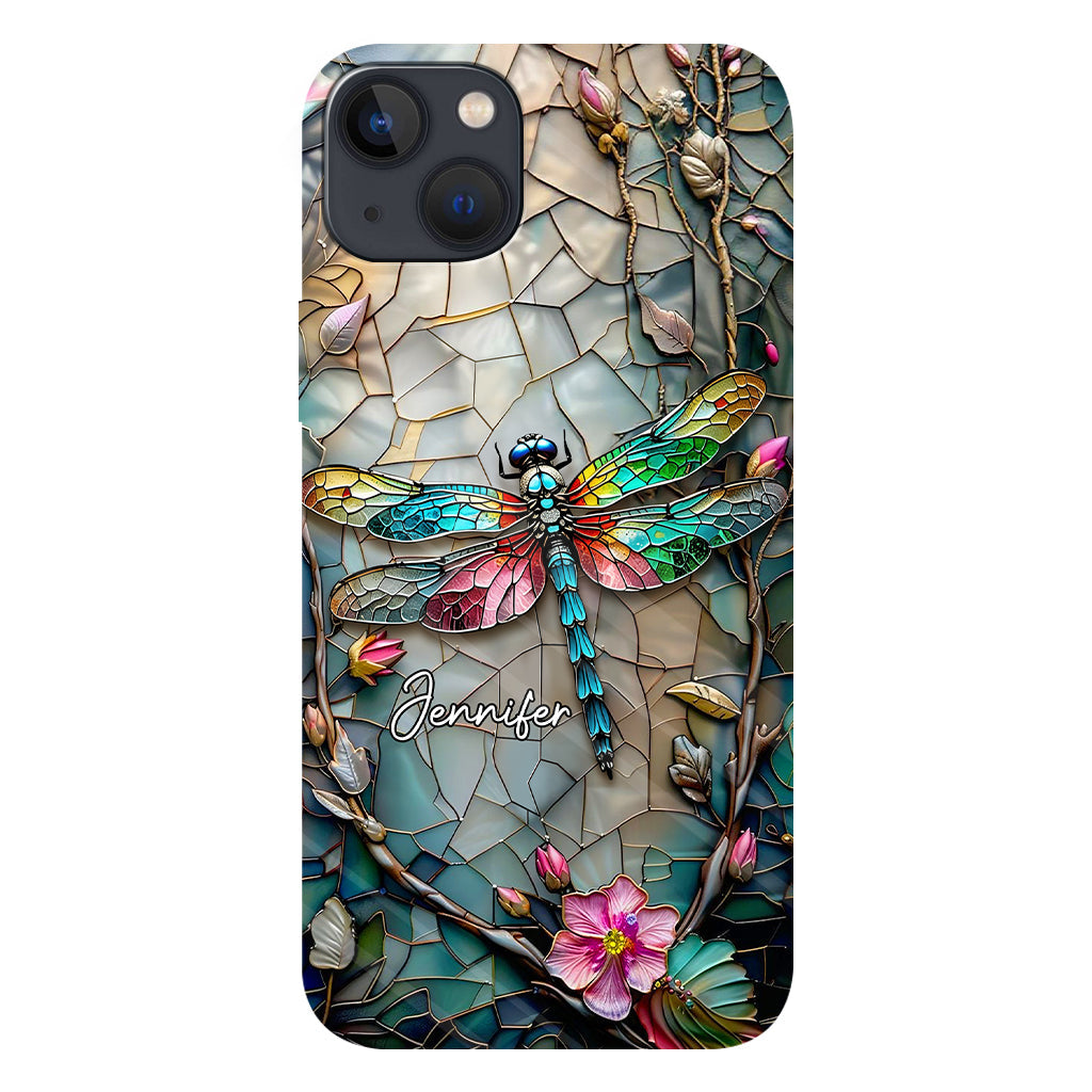 Beautiful Flower Dragonfly - Personalized Dragonfly Full Print Phone Case