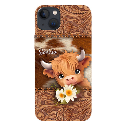 Cute Baby Highland Cow - Personalized Full Print Phone Case