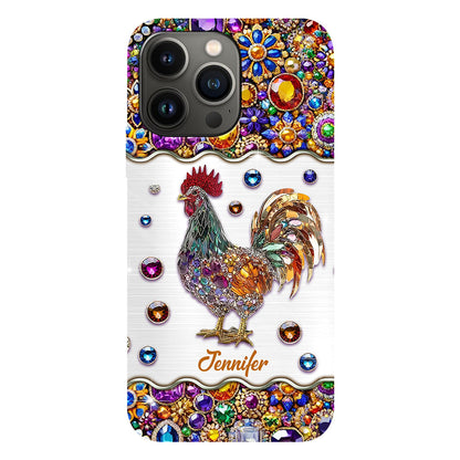 Sparkle Rooster - Personalized Chicken Full Print Phone Case