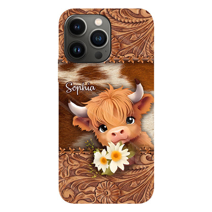 Cute Baby Highland Cow - Personalized Full Print Phone Case