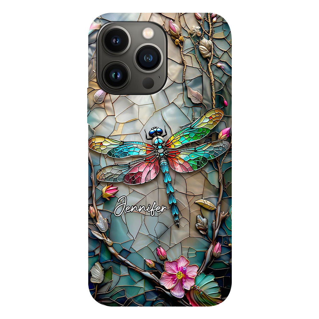 Beautiful Flower Dragonfly - Personalized Dragonfly Full Print Phone Case