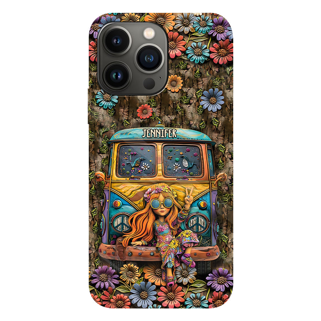 Hippie Bus And Girl - Personalized Hippie Full Print Phone Case