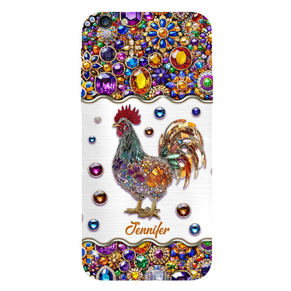 Sparkle Rooster - Personalized Chicken Full Print Phone Case