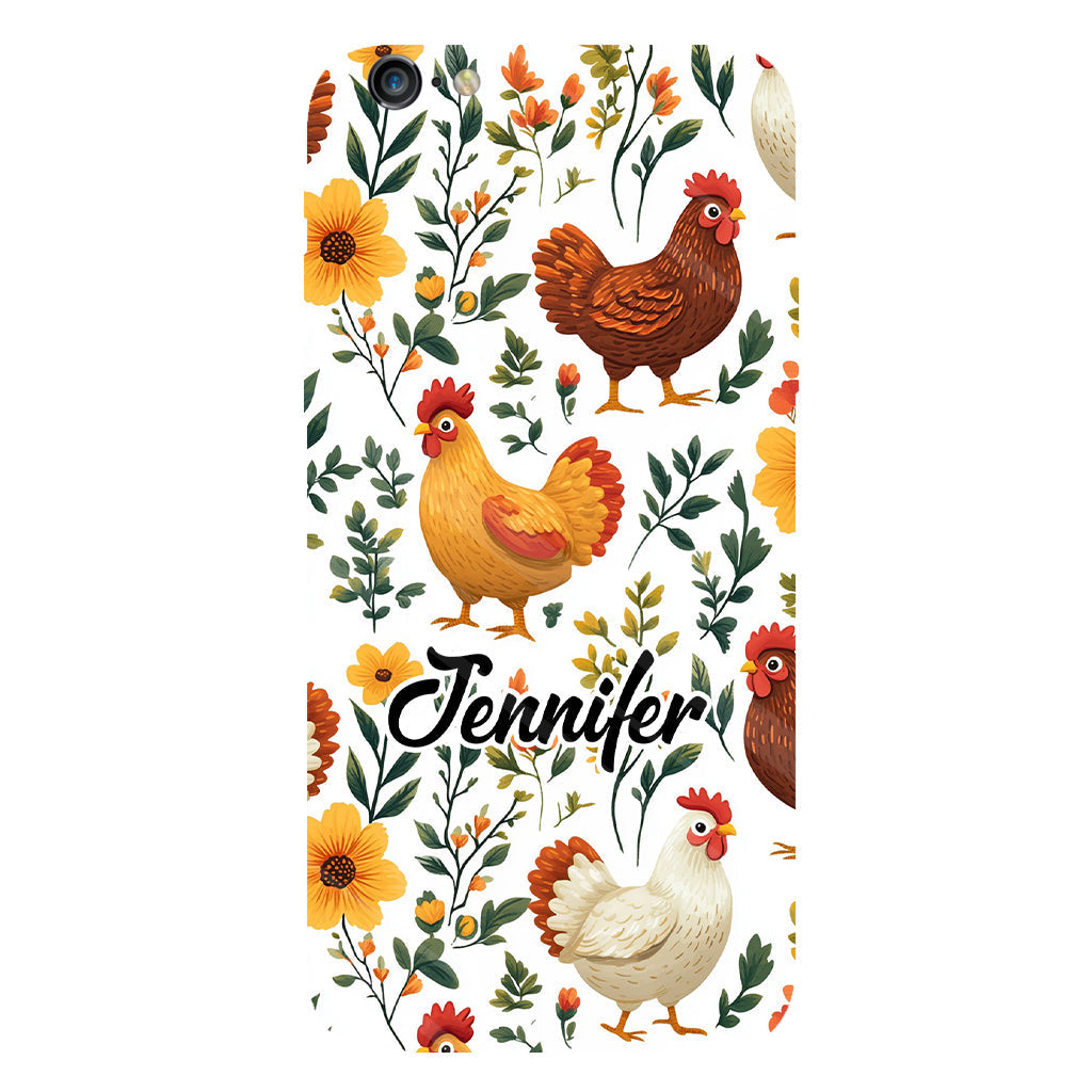 Cute Flowers Chickens - Personalized Chicken Full Print Phone Case