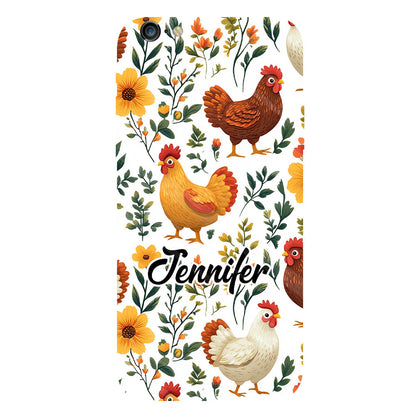 Cute Flowers Chickens - Personalized Chicken Full Print Phone Case