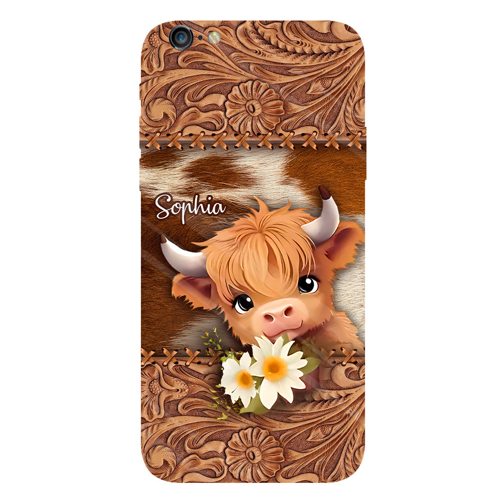 Cute Baby Highland Cow - Personalized Full Print Phone Case