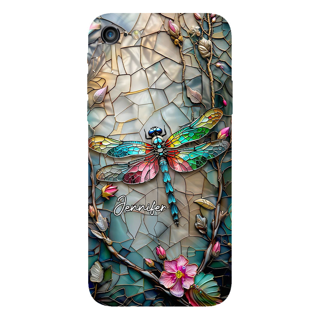 Beautiful Flower Dragonfly - Personalized Dragonfly Full Print Phone Case