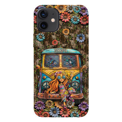 Hippie Bus And Girl - Personalized Hippie Full Print Phone Case