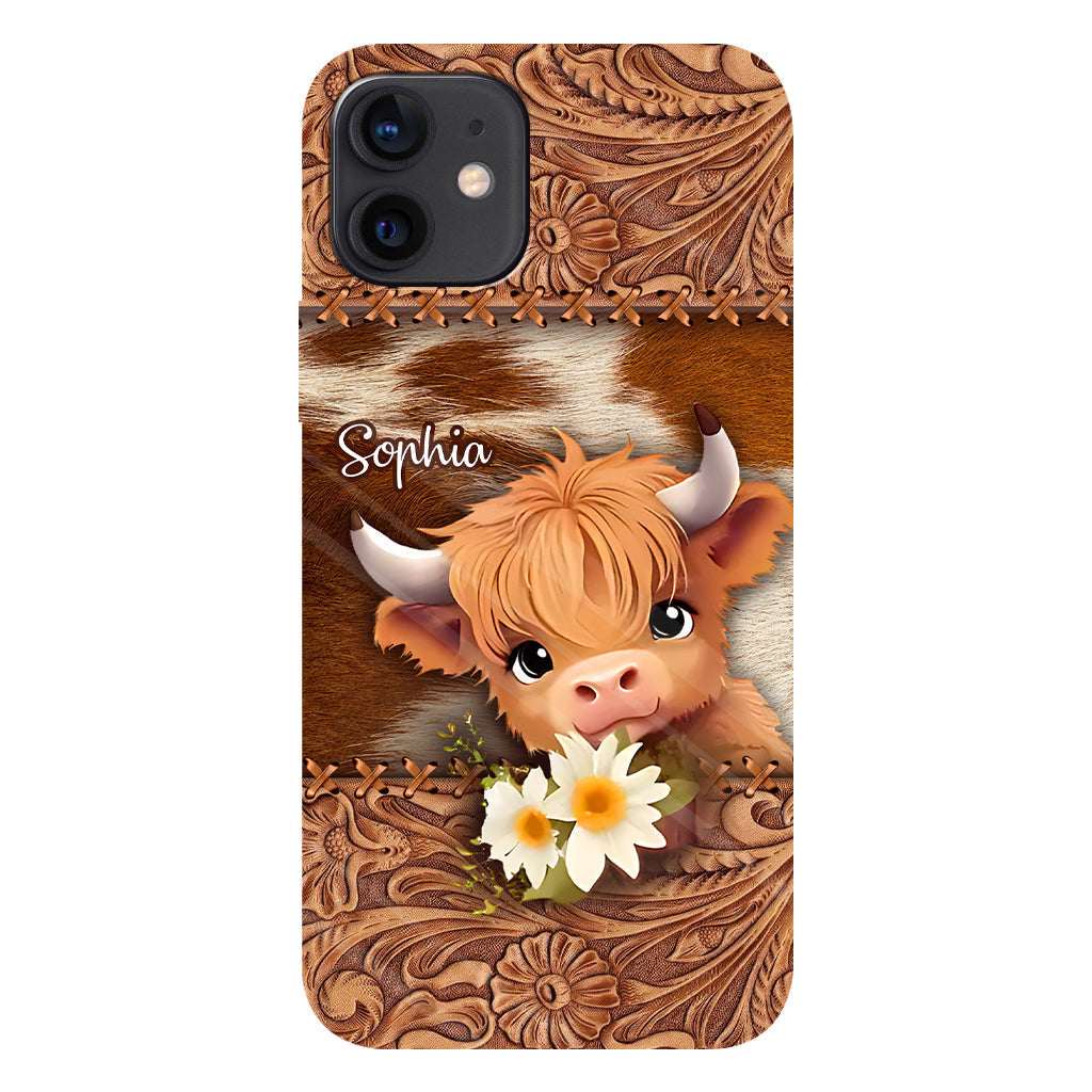 Cute Baby Highland Cow - Personalized Full Print Phone Case