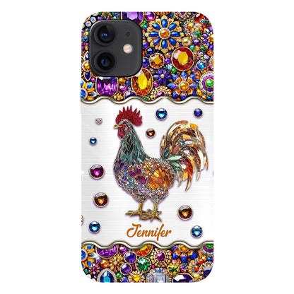 Sparkle Rooster - Personalized Chicken Full Print Phone Case