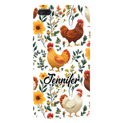 Cute Flowers Chickens - Personalized Chicken Full Print Phone Case