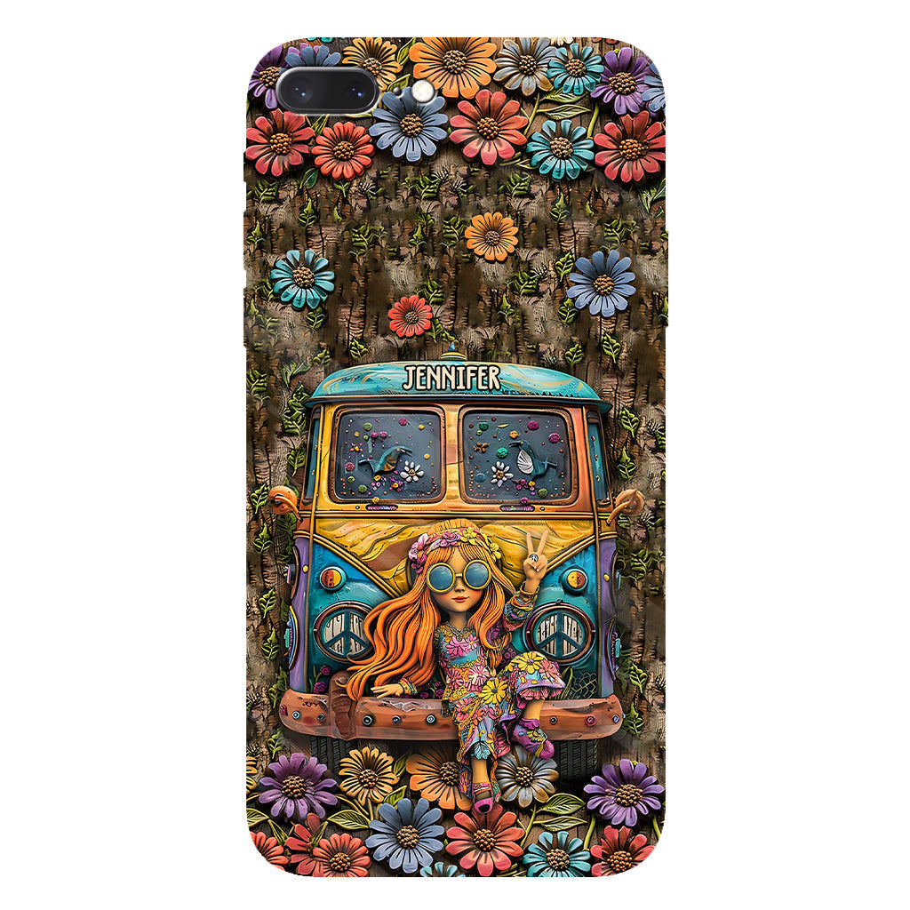 Hippie Bus And Girl - Personalized Hippie Full Print Phone Case