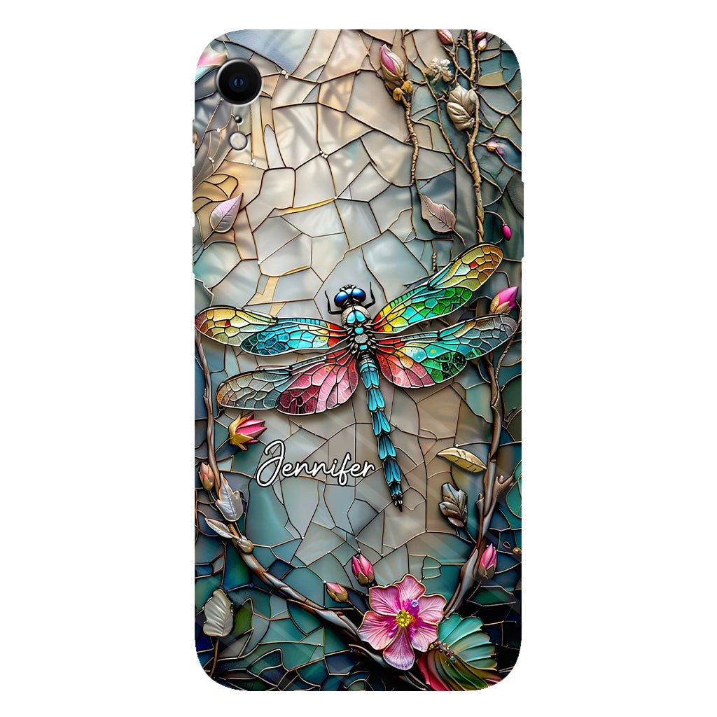 Beautiful Flower Dragonfly - Personalized Dragonfly Full Print Phone Case