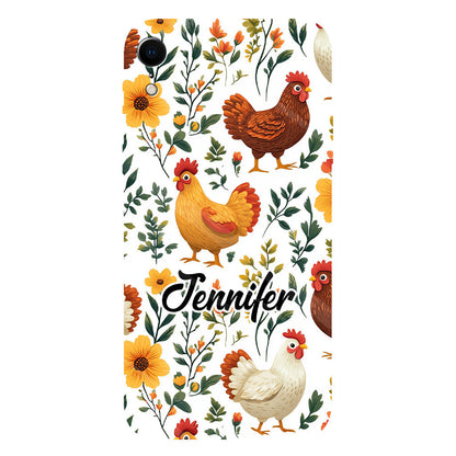 Cute Flowers Chickens - Personalized Chicken Full Print Phone Case