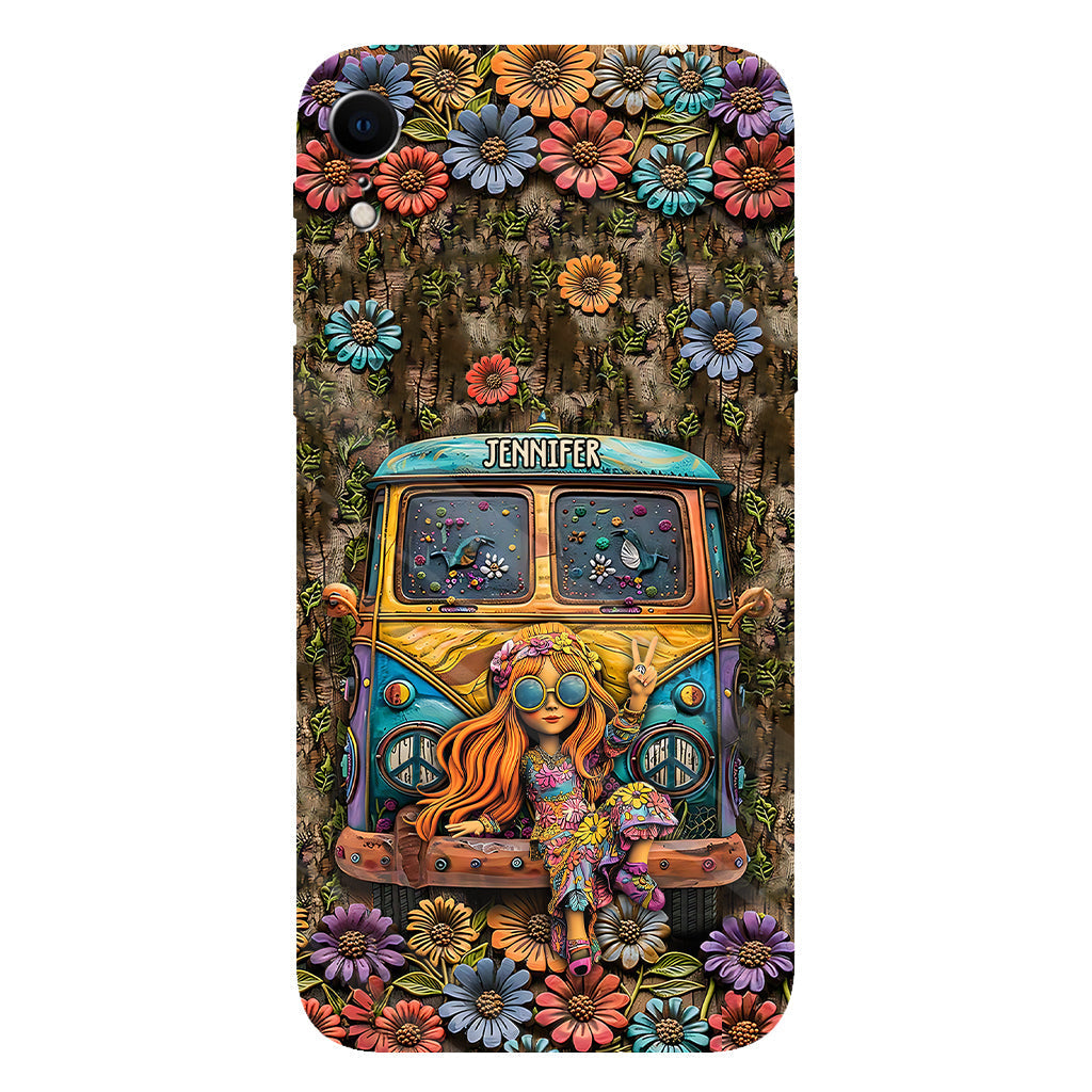 Hippie Bus And Girl - Personalized Hippie Full Print Phone Case