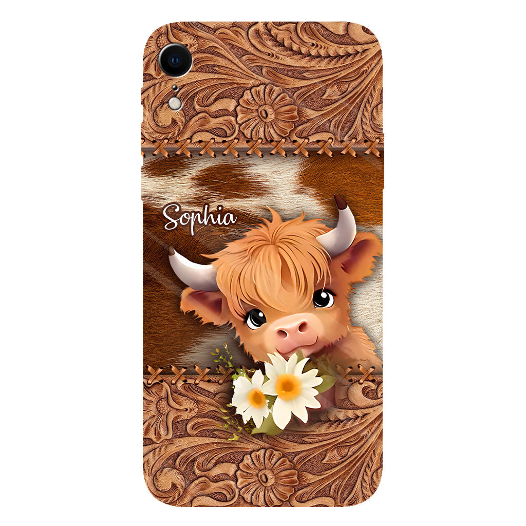 Cute Baby Highland Cow - Personalized Full Print Phone Case