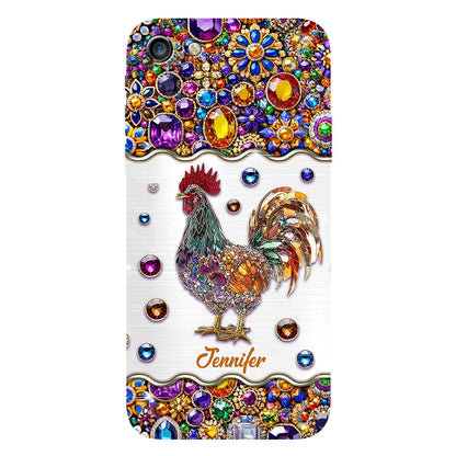 Sparkle Rooster - Personalized Chicken Full Print Phone Case