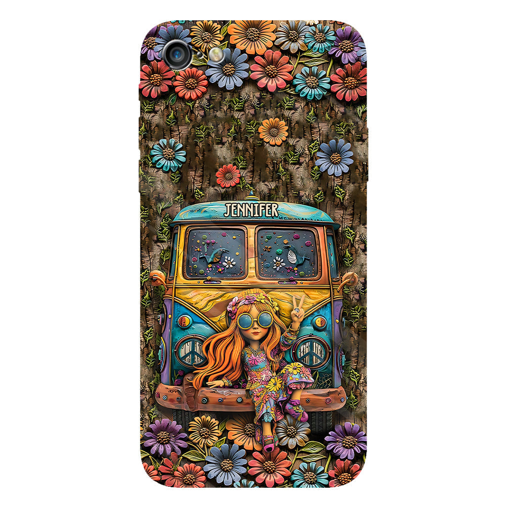 Hippie Bus And Girl - Personalized Hippie Full Print Phone Case