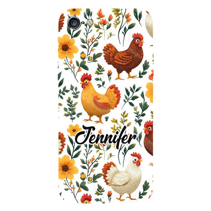 Cute Flowers Chickens - Personalized Chicken Full Print Phone Case