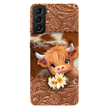 Cute Baby Highland Cow - Personalized Full Print Phone Case