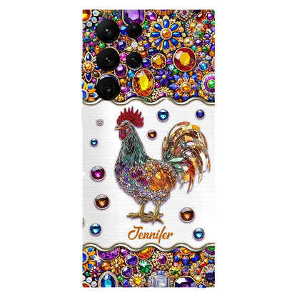 Sparkle Rooster - Personalized Chicken Full Print Phone Case