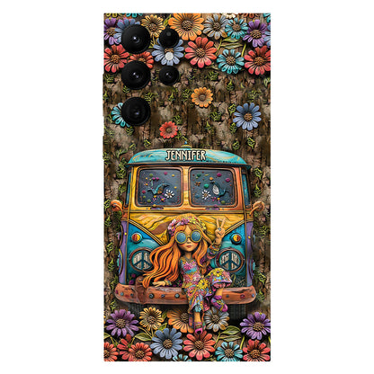 Hippie Bus And Girl - Personalized Hippie Full Print Phone Case