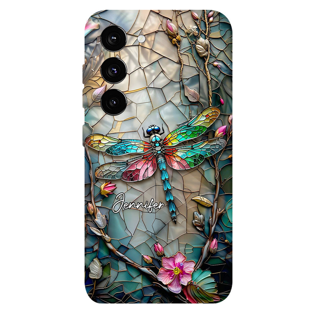 Beautiful Flower Dragonfly - Personalized Dragonfly Full Print Phone Case