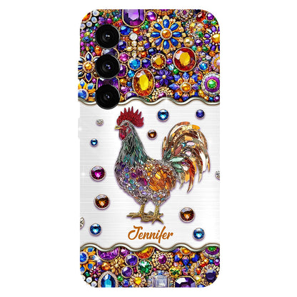 Sparkle Rooster - Personalized Chicken Full Print Phone Case