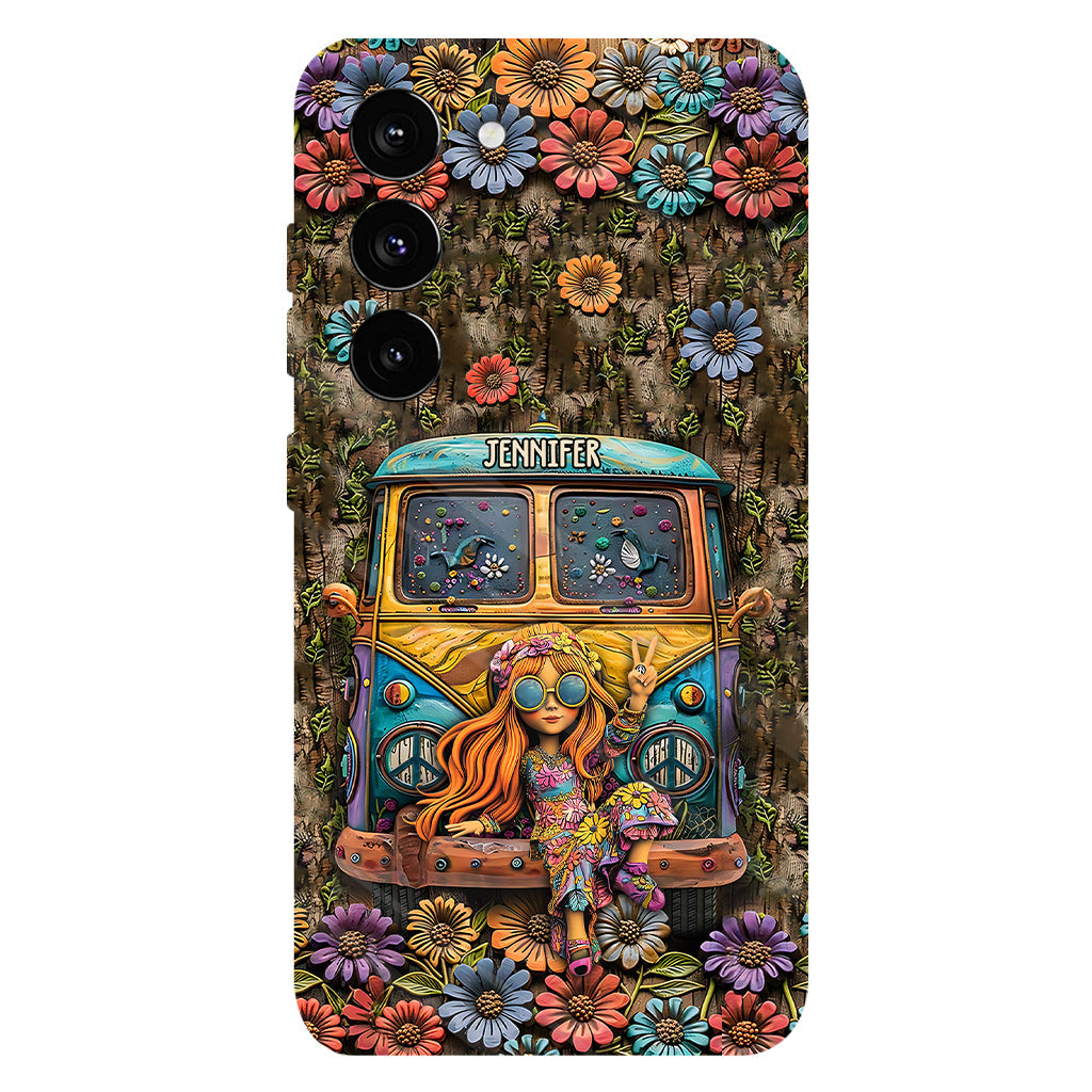 Hippie Bus And Girl - Personalized Hippie Full Print Phone Case