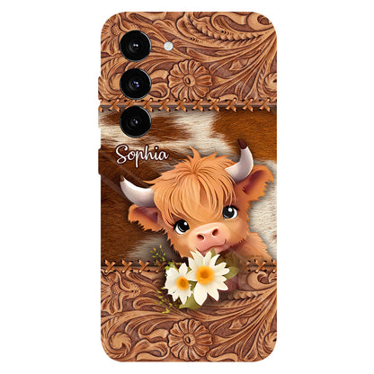 Cute Baby Highland Cow - Personalized Full Print Phone Case