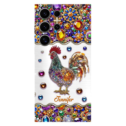 Sparkle Rooster - Personalized Chicken Full Print Phone Case